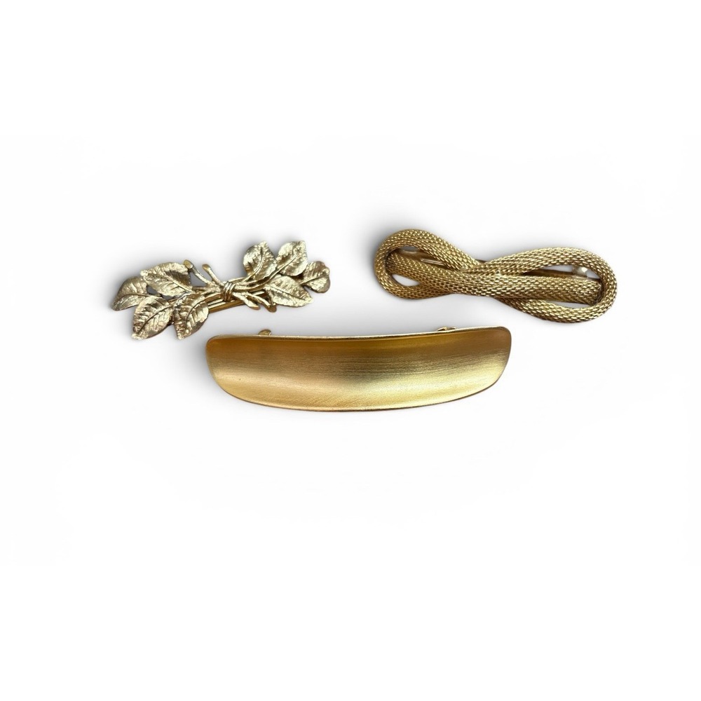 Vintage Gold Tone Hair Barettes,Anne Klein - Picture 3 of 8